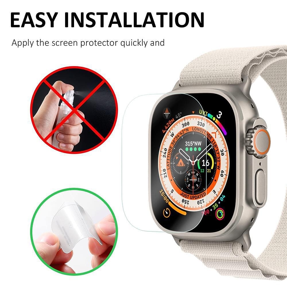 Screen Protector Film for iWatch Ultra/Ultra 2 Series 9 8 7 6 SE 5 4 3 2 1 for Apple Watch 49mm 44mm 40mm  Soft / Tempered glass Protective Accessories（3/1pcs film） 2026 - $11.99 –P18