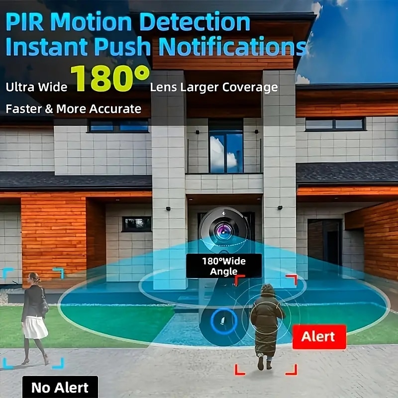 Wifi Door Bell Enhanced Doorbell Camera Wireless 2.4G Wifi Smart Doorbell With Night Vision Function PIR Sensor Reminder Support 32G TF Card Suitable For Photo Recording Intercom 1080P Smart Doorbell 2025 - $64.99 –P9