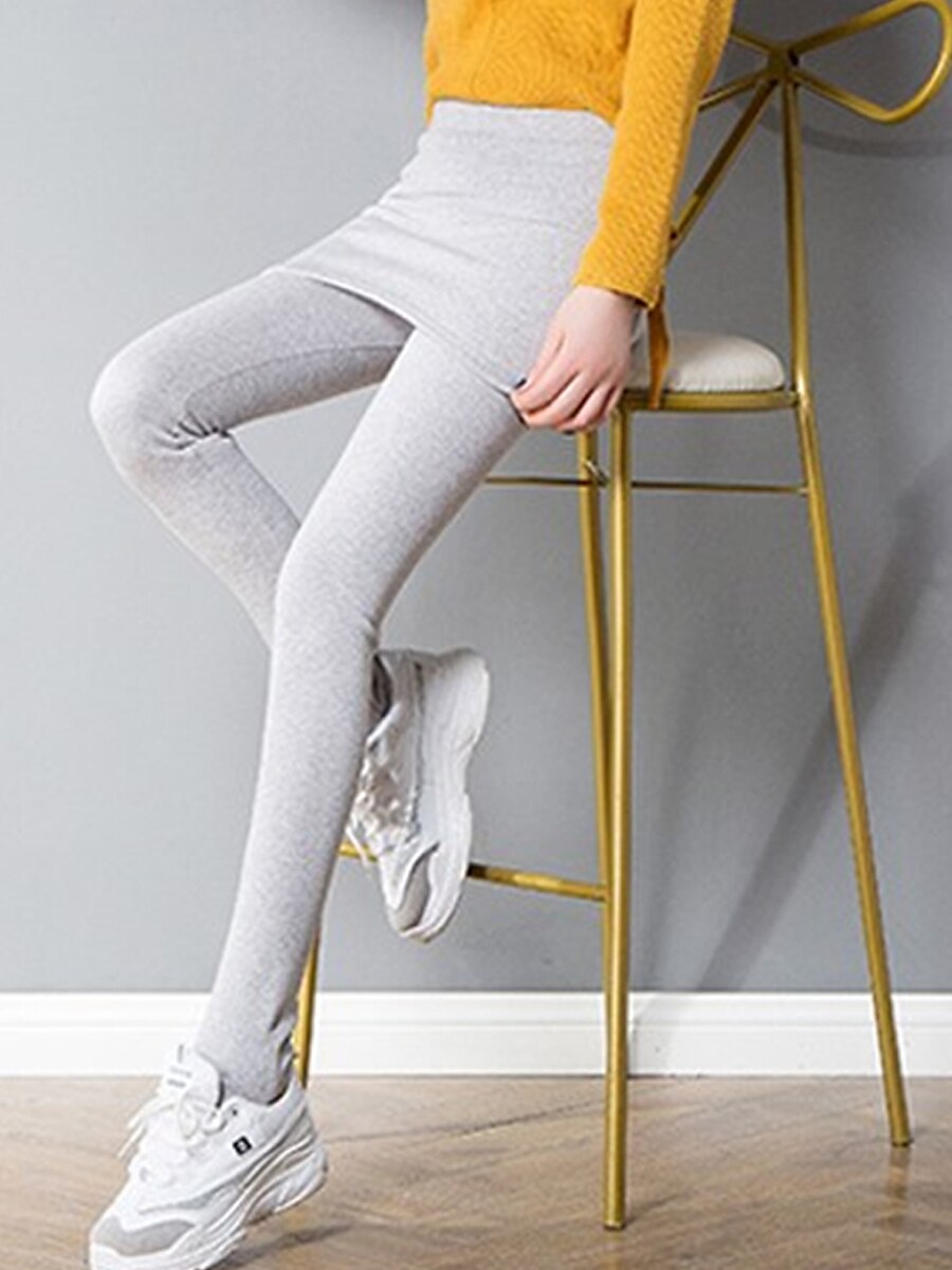Per donna Ghette Di tendenza Streetwear Lunghezza intera Vita alta Liscio 2 in 1 Taglio alto Tenere al caldo Morbido Comodo Media elasticità Esterno Strada Giornaliero Grigio chiaro Grigio scuro Nero del 2025 a $18.99 –P11