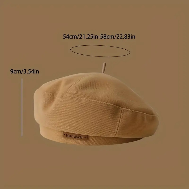 1 stk trendy tilfeldig brun britisk beret med bokstav lappet for kvinner høst vinter maler fedorahatt 2025 - $21.99 –P5