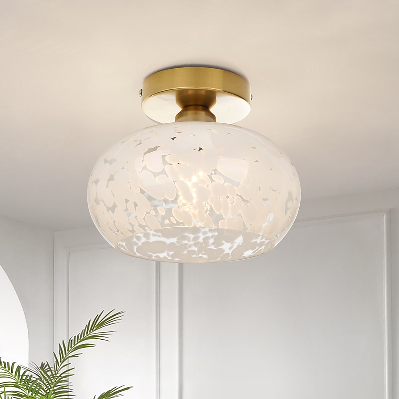 plafoniera in vetro semi-incasso plafoniera per camera da letto soggiorno corridoio cucina, moderna lampada a tamburo vicino al soffitto 110-240v del 2026 a $115.99 –P1