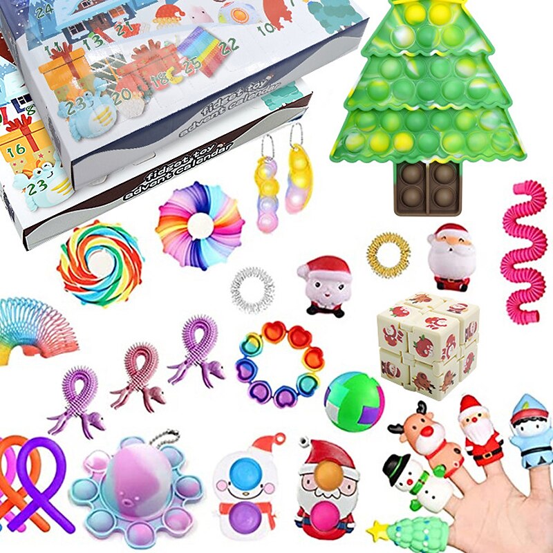 Christmas Advent Calendar Blind Box,Christmas Blind Box Children's Party Gift Decompression DIY Hand Tear Countdown Calendar Blind Box Christmas Toys for Christmas Gifts 2025 - $23.99 –P18