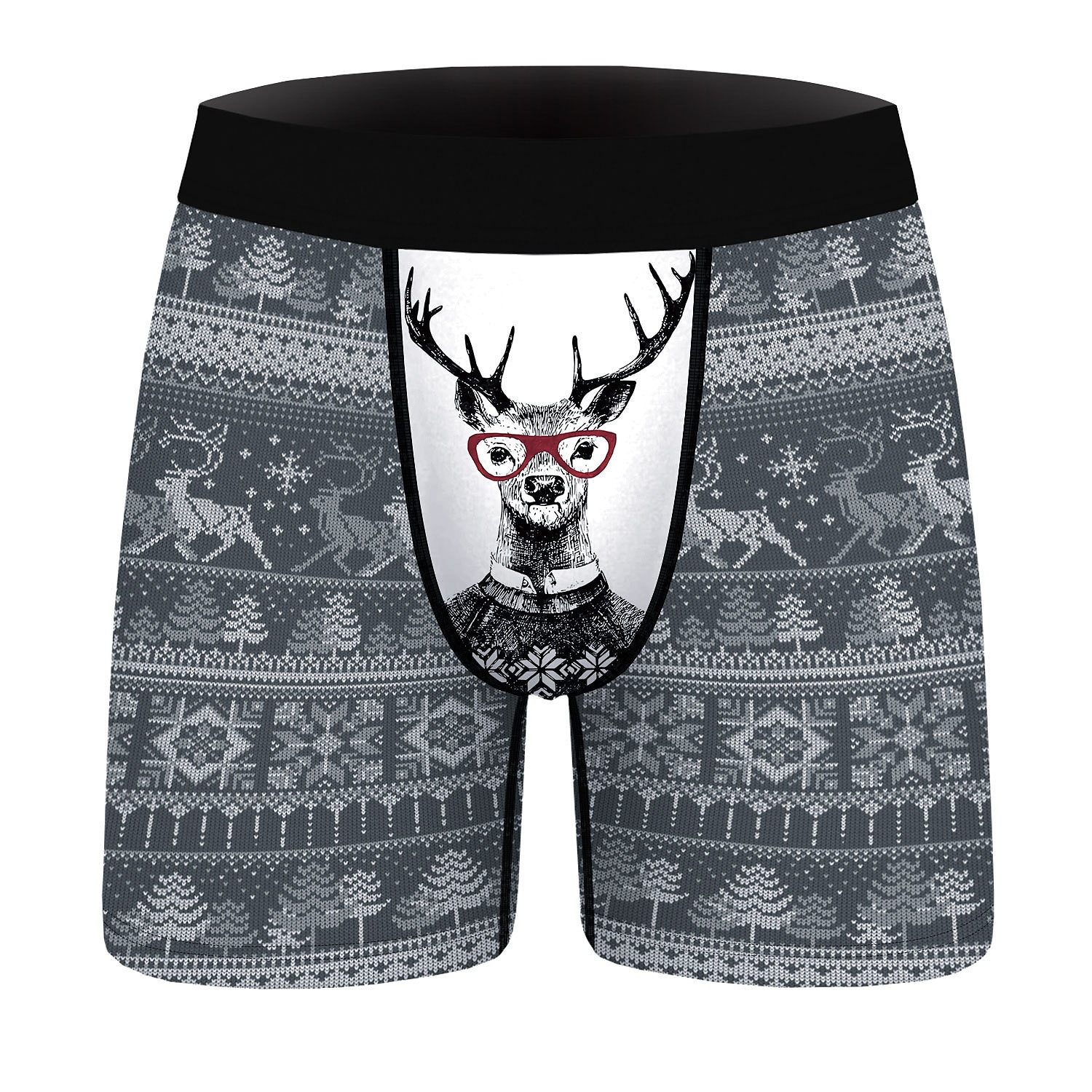 Christmas Underwear for Men Santa Claus Reindeer Fun Novelty Gift Boxer  Briefs