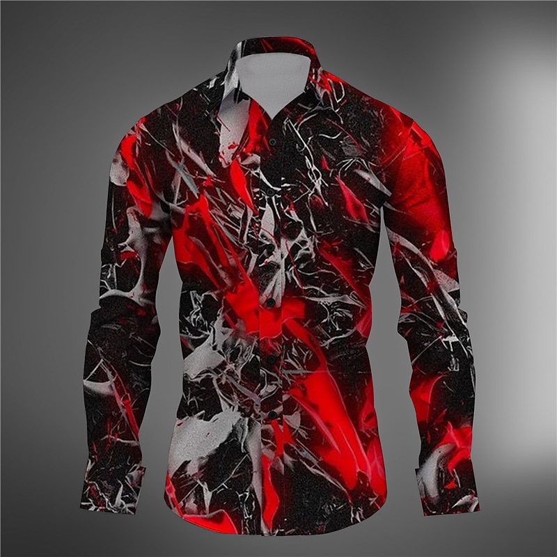 Homme 3D Print Formes Géométriques Chemise Chemise boutonnée manche longue Abstrait Usage quotidien Sortie Fin de semaine Automne hiver Col rabattu Imprimer Bouton bas Jaune Rouge Bleu Violet Vert de 2025 ? $26.99 –P6