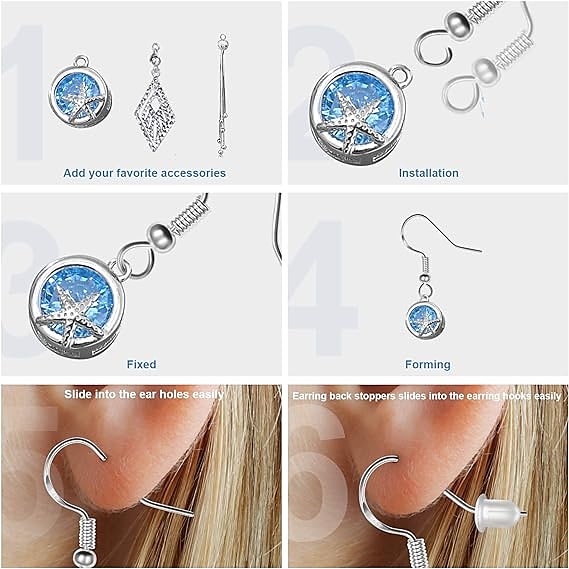 Ganci per orecchini in argento sterling 100 pezzi/50 paia di fili per le orecchie ganci per pesci parti di gioielli ipoallergenici con 100 pezzi posteriori per orecchini in silicone trasparente del 2026 a $9.99 –P4
