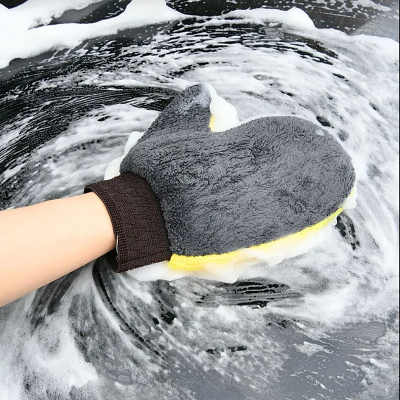 2 Stück Autopflege Reinigungsbürsten Polierhandschuh Bürste Wolle Autowaschhandschuh Autowaschschwamm Wachshandschuhe Autozubehör 2025 - $8.99 –P2