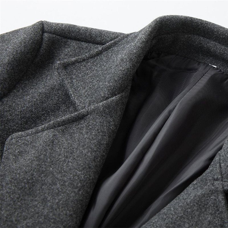 Herren Wintermantel Mantel Langer Trenchcoat Outdoor Freizeitskleidung Herbst Winter Polyester Oberbekleidung Bekleidung Modisch Strassenmode Glatt Kargen Doppelreihiger Verschluss 2025 - $85.99 –P13