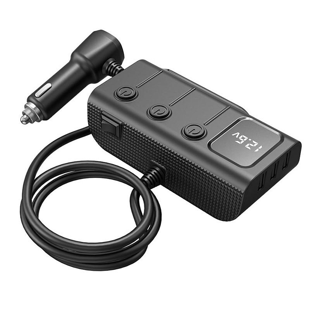 3 Way Car Cigarette Lighter Socket Splitter DC 12V/24V Power Charger Adapter with 3 USB Ports  1 Type-C Port  1 PD Fast Charge Port 2024 - CLP $28754 –P17