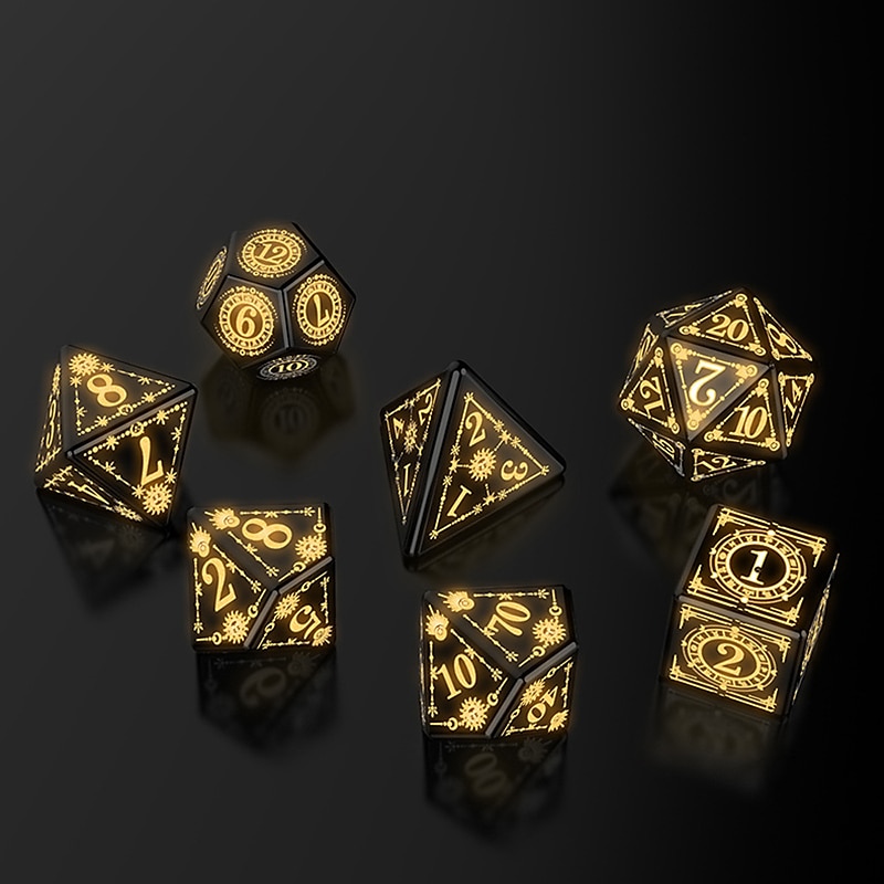 Led Luminous Dnd Dice Dragon And Dungeon Seven Piece Set Warm Breathing Light 2025 - $85.99 –P2