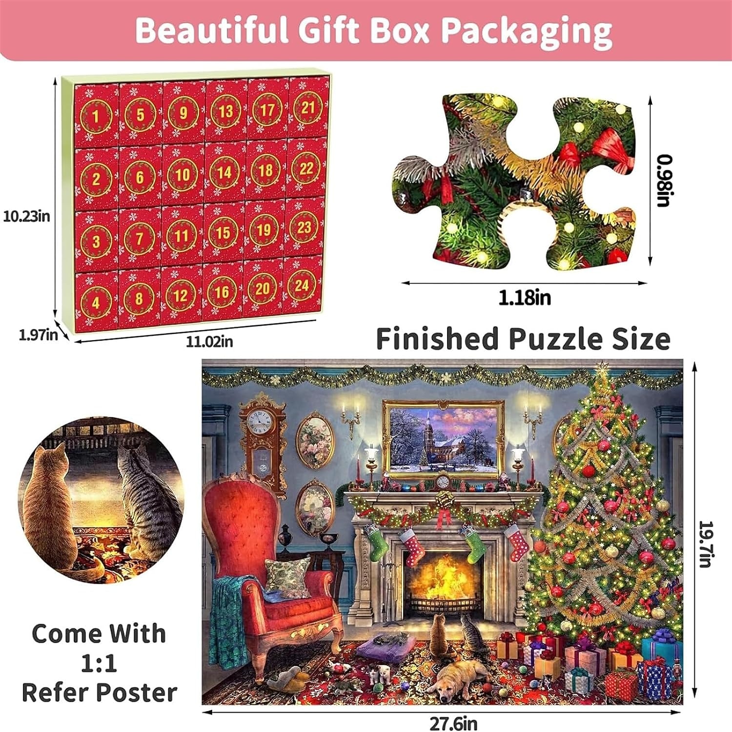 Advent Calendar 2025 Jigsaw Puzzles - 24 Boxes 1008 Pieces Puzzles Countdown to Christmas, Christmas Gifts Stocking Stuffers, Christmas Decorations Christmas Puzzle for Adults Kids, Xmas Gift 2025 - $26.99 –P2