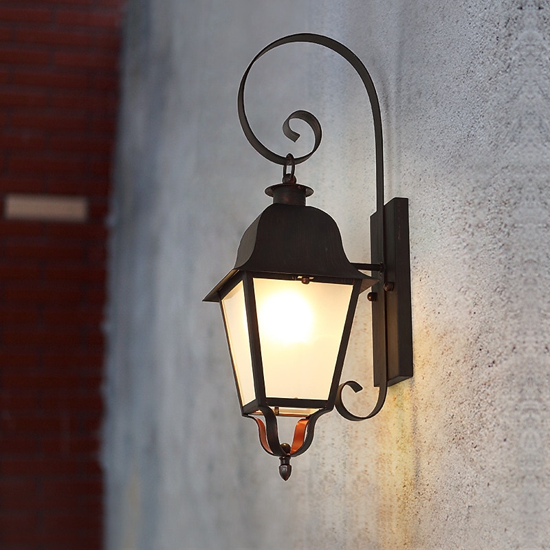 Applique murale LED luminaire e27 applique murale antique ip65 étanche antirouille en aluminium verre lanterne applique lanterne cour jardin balcon villa lumières décoratives 110-240v de 2026 ? $401.59 –P4