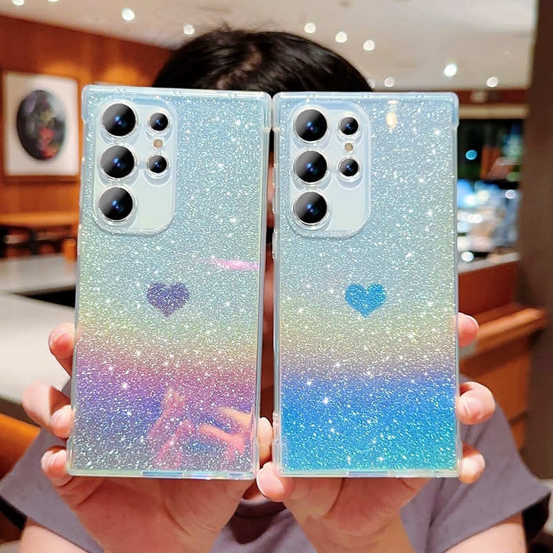 Phone Case For Samsung Galaxy S24 S23 Ultra Plus S23 S22 S21 Plus Ultra S21 FE A14 A34 A54 A53 A33 Back Cover Transparent Bling Glitter Shiny Shockproof TPU 2025 - $15.99 –P3