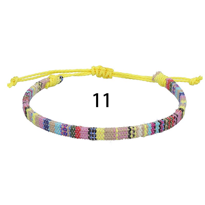 5 pezzi casuali di vendita calda in tessuto di cotone e lino in stile nepalese, catena alla caviglia arcobaleno, corda per caviglia per attività versatile e colorata del 2025 a $14.99 –P16