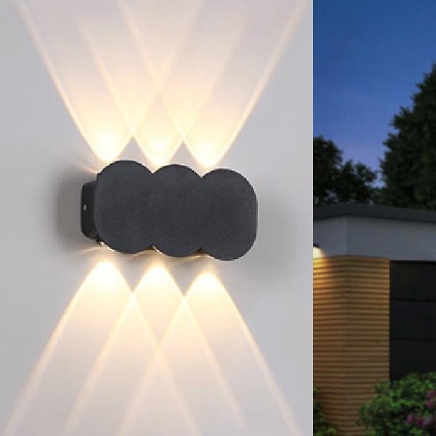 lampada da parete a led per esterni 2w 4w 6w 8w illuminazione su / giù lampada da parete per interni a doppia testa curva impermeabile ip65 lampada da camera moderna ac85-265v del 2025 a $16.49 –P2