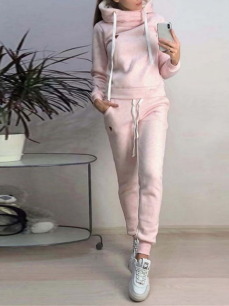 Mujer Pijamas Conjuntos Cálido Moda Felpa Color puro Sudadera Pantalón Hogar Diario Cama Manga Larga Sudadera Negro Rosa Azul Piscina Gris Claro Otoño Invierno 2025 - $21.99 –P1