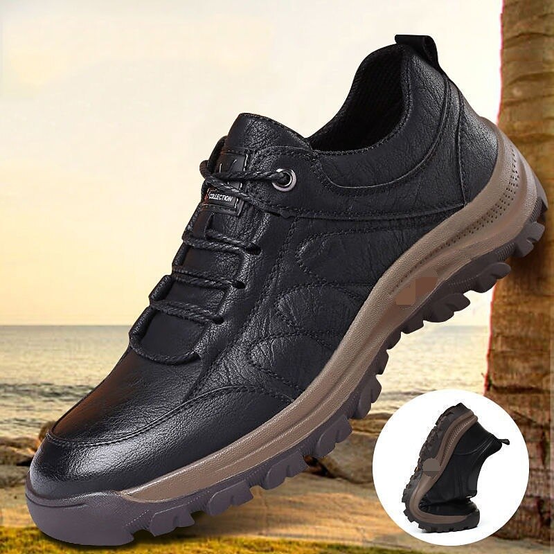 Men's Boots Retro Winter Boots Walking Casual Daily Leather Comfortable Booties / Ankle Boots Loafer Black khaki Spring Fall 2025 - $39.99 –P4