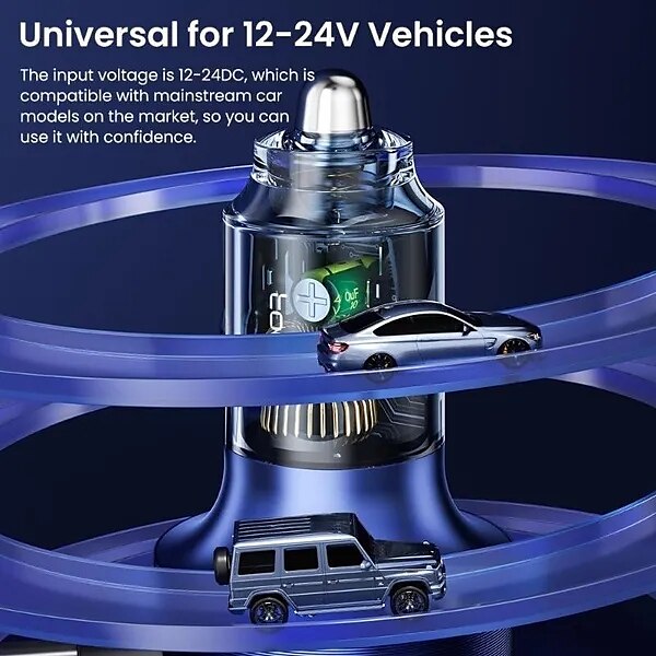 2025年 60 ワットデュアルポートベルトタイプ c ライン透明車の充電器には 1 メートルのタイプ c データワイヤー pd3.0 qc3.0 急速充電 iphone サムスン ファーウェイ xiaomi 携帯電話車に必要な充電器が付属しています  コレクション – $36.99 –P5