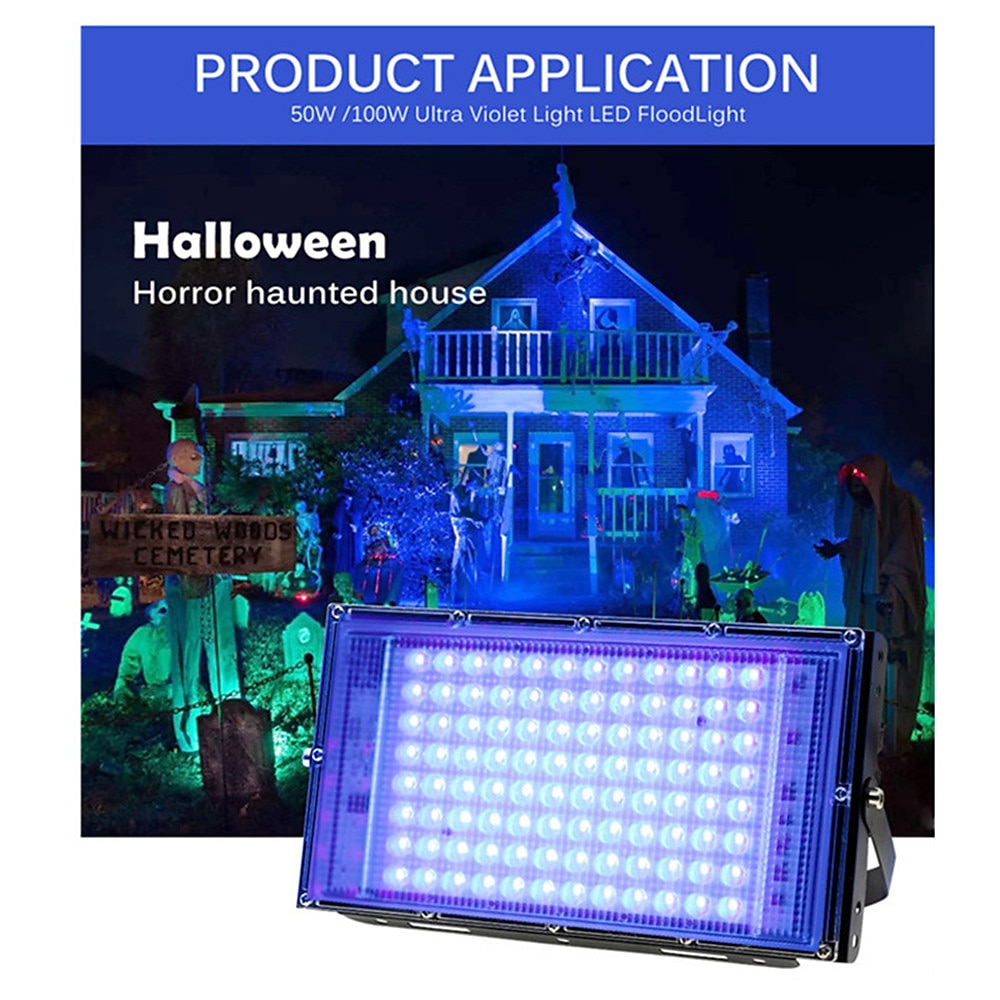 LED UV Floodlight 395nm/365nm Waterproof Stage Lamp Black Light- 110V/220V Party Light with US/EU Plug 1/2pcs 2025 - $20.99 –P5