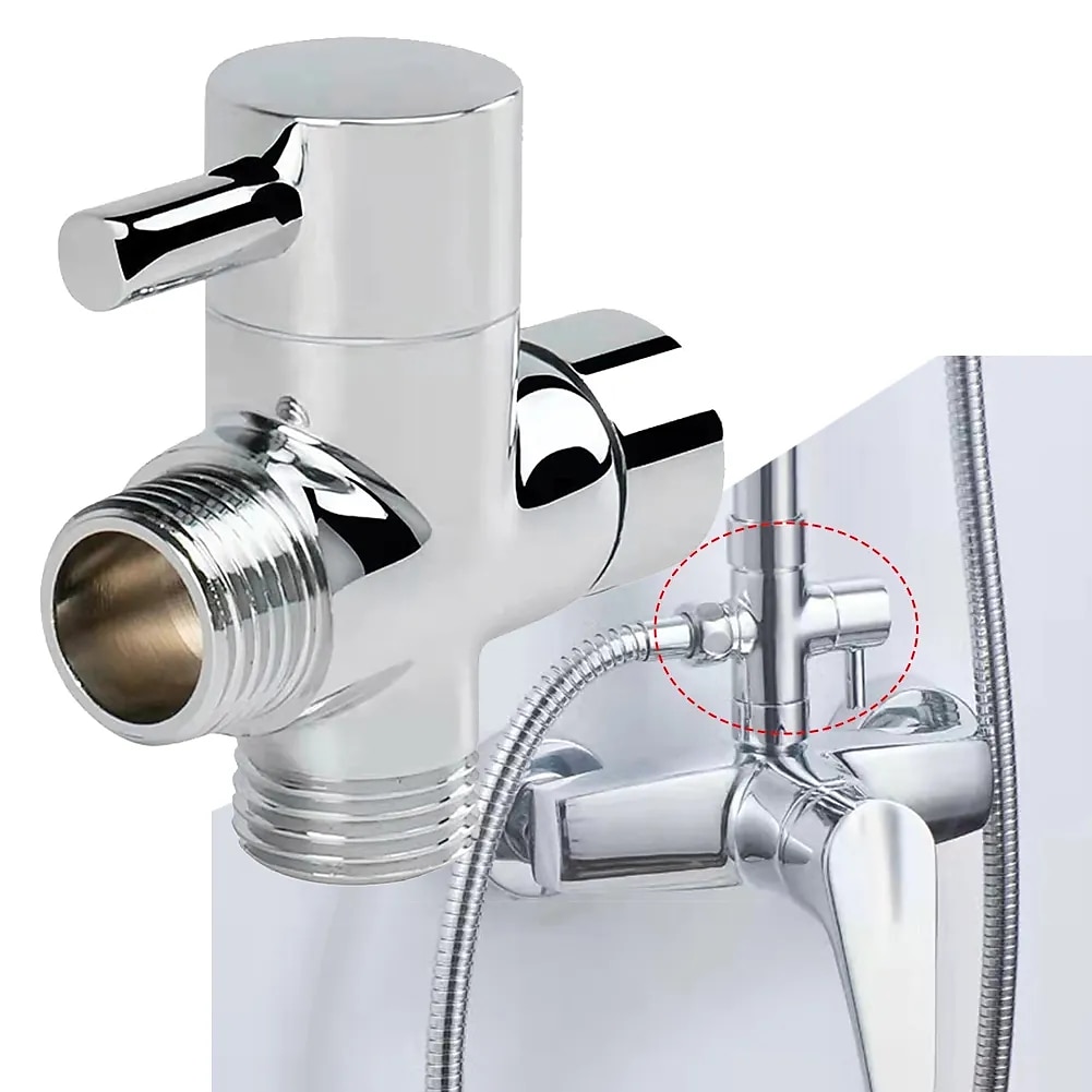 Valvola deviatrice in ottone separatore d'acqua a 3 vie adattatore a T per doccia soffione doccia regolabile valvola deviatrice accessori per il bagno del 2025 a $14.99 –P7