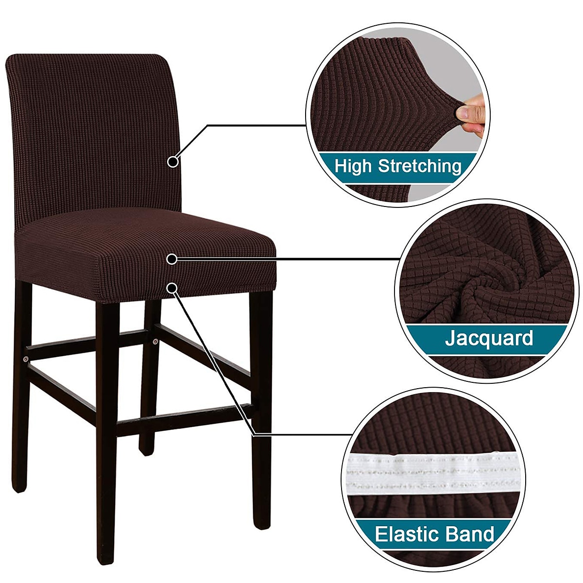 husă scaun de bar stretch scaun de bar husă scaun pub roșu visiniu negru pentru sufragerie cafenea scaun bar husă mobilă detașabilă husă scaun țesătură jacquard cu fund elastic 2025 - $12.49 –P14