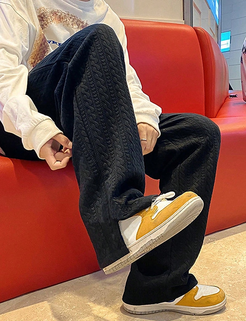 Herr Joggingbyxor Joggare Träningsbyxor med vida ben Ficka Snörning Elastisk midja Slät Komfort Andningsfunktion Utomhus Dagligen Utekväll Mode Ledigt Svart Blå 2026 - $24.99 –P14