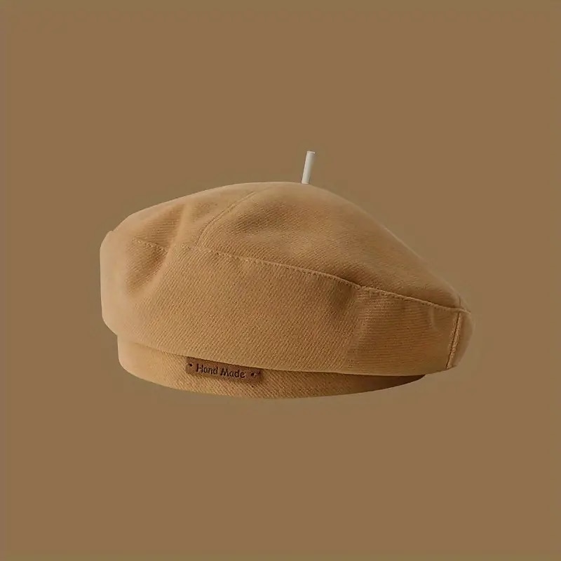 1 stk trendy tilfeldig brun britisk beret med bokstav lappet for kvinner høst vinter maler fedorahatt 2025 - $21.99 –P7