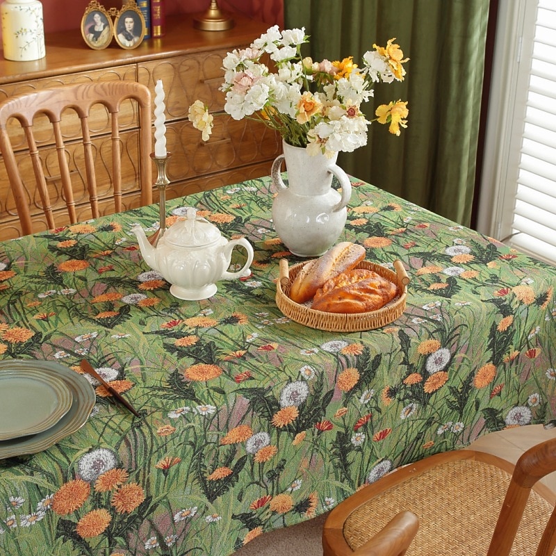 Rectangle Tablecloth Vintage Floral  Jacquard Table Cloths with Tassels Cotton Linen Table Covers for Dinner Parties Outdoor Decoration 2026 - $28.99 –P14