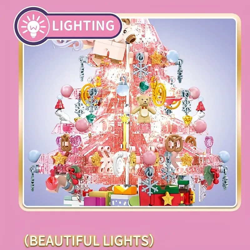 Festival Series Crystal Festival Tree Building Blocks Toy Crystal Festival Tree Music Box Creative Puzzle Assembly Toys Festival Gift Halloween/Thanksgiving Day/Festival gift 2025 - $55.99 –P1