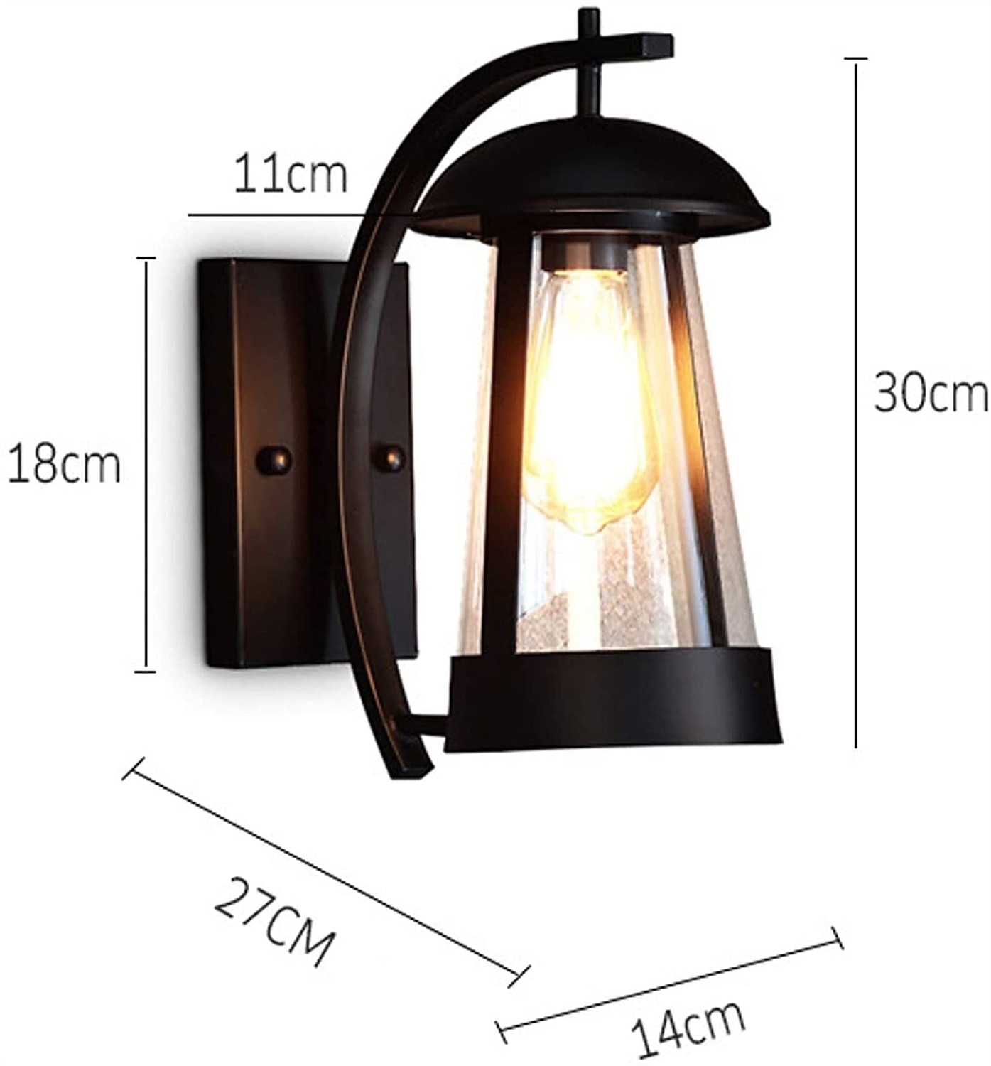 Aplique de pared impermeable, lámpara de pared antigua resistente a la intemperie, lámpara de pared LED para exteriores con pantalla de vidrio, aplique de pared de metal con casquillo e27 110-240v 2025 - $199.99 –P2