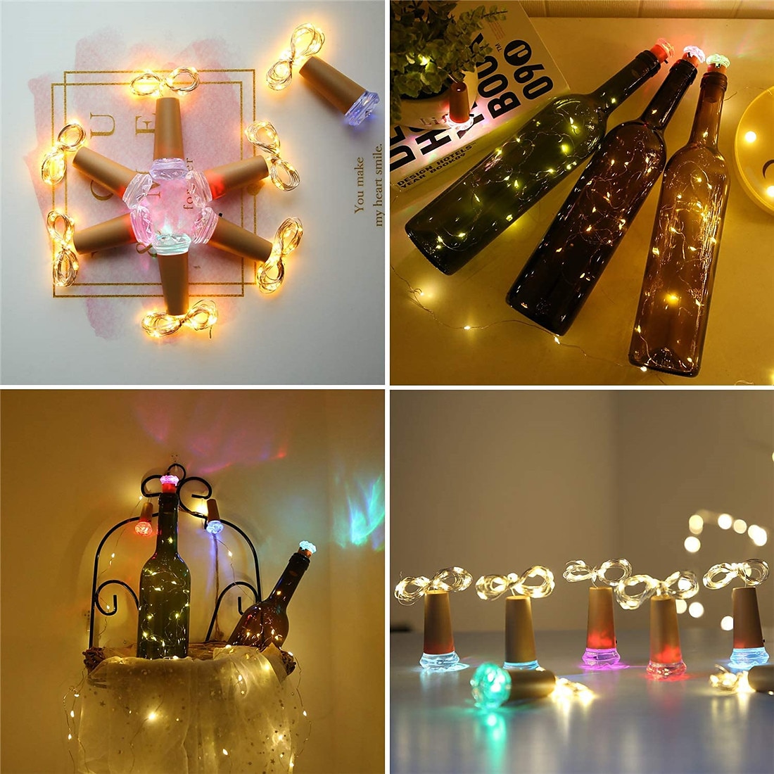 elegante festa di nozze ricevimento 20 confezioni luci per bottiglie di vino 2m con tappo di sughero – mini luci a led a batteria per fai da te casa giardino festival decor del 2025 a $27.99 –P3
