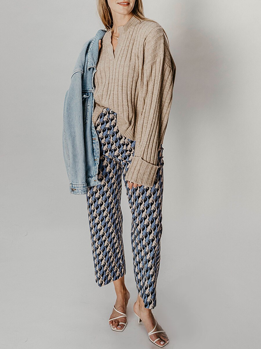 Cotton High Waist Cropped Pants 2026 - E£6352.83 –P11