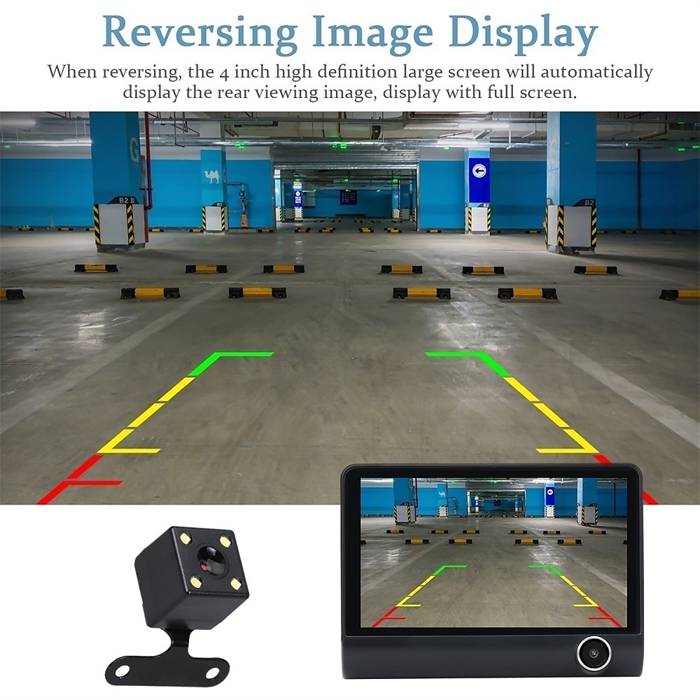 H35 1080p Nieuw ontwerp / met achteruitrijcamera / Start automatische opname Auto DVR 170 graden Wijde hoek 4 inch(es) IPS Dash Cam met Nacht Zicht / Bewegingsdetectie / Continu-opname Neen 2025 - $93.99 –P5