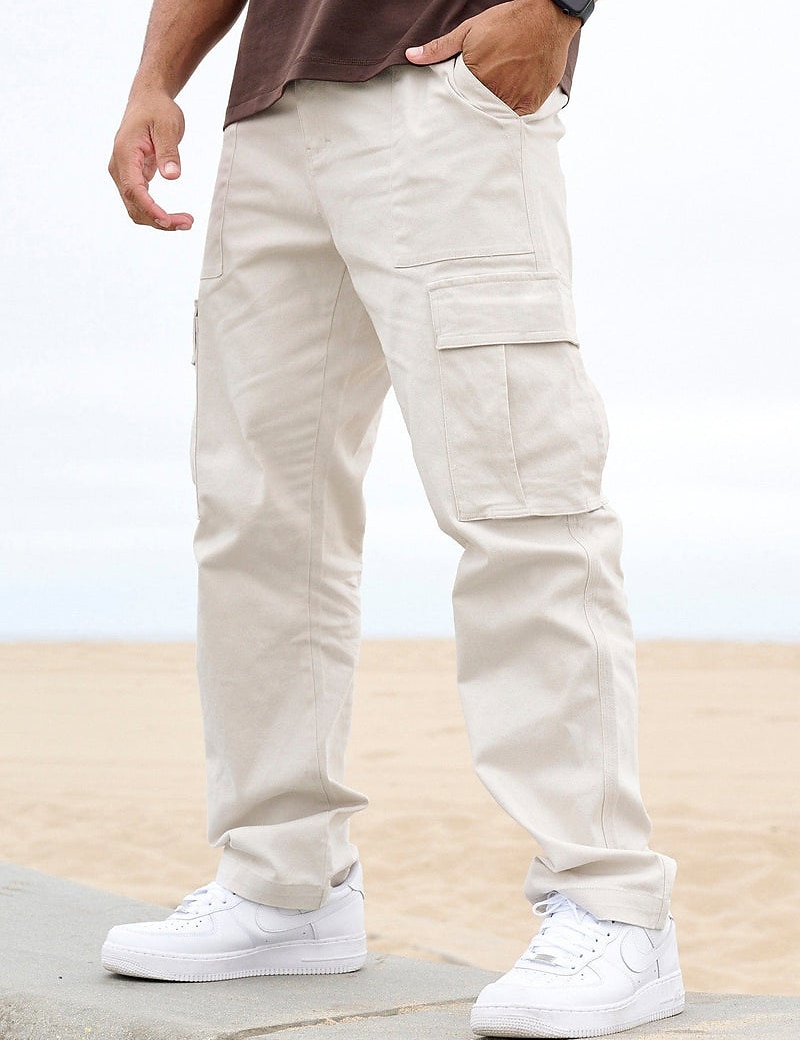 Муж. Брюки карго Брюки-карго Карман Полотняное плетение Комфорт Дышащий на открытом воздухе Повседневные На выход Мода На каждый день Черный Военно-зеленный 2026 - $36.99 –P5