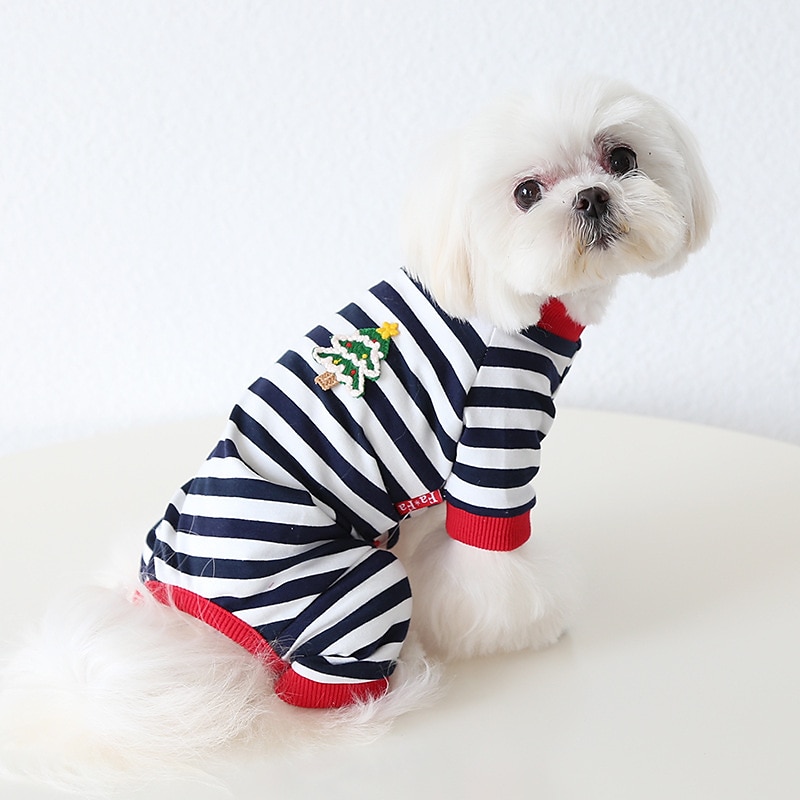 Perros Gatos Pijamas Moda Estilo lindo Invierno Suave Lavable Cómodo Navidad Exterior Casual Diario Ropa para perros for Bichón Frisé Caniche Pomerania Animal doméstico del bebé Mariposa 2025 - $23.99 –P8