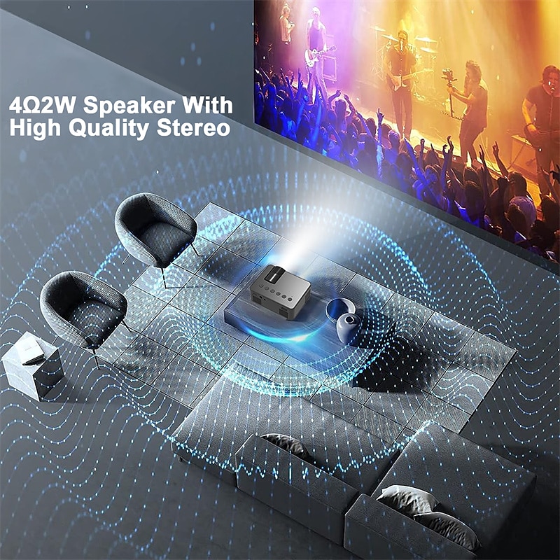 YT100 Mini Projector Wireless WIFI Display Screen Mirror with iOS and Android Smartphones Support USB Input Pocket Projector for Classic Movie Kids Animation 2025 - $63.99 –P12