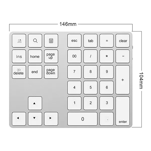 Aluminum Alloy Bluetooth Wireless Numeric Keypad with USB HUB Digital Input Function for WindowsMac OSAndroid laptop PC 2025 - $55.99 –P10