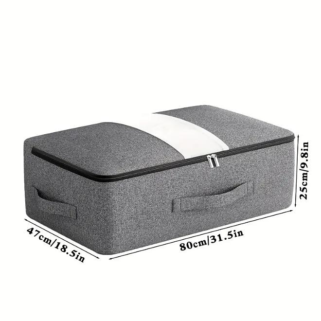 Saco de armazenamento de fundo de cama, saco de armazenamento de colcha de roupas com janela transparente, saco organizador de guarda-roupa dobrável de grande capacidade de 2025 por $11.49 -P8