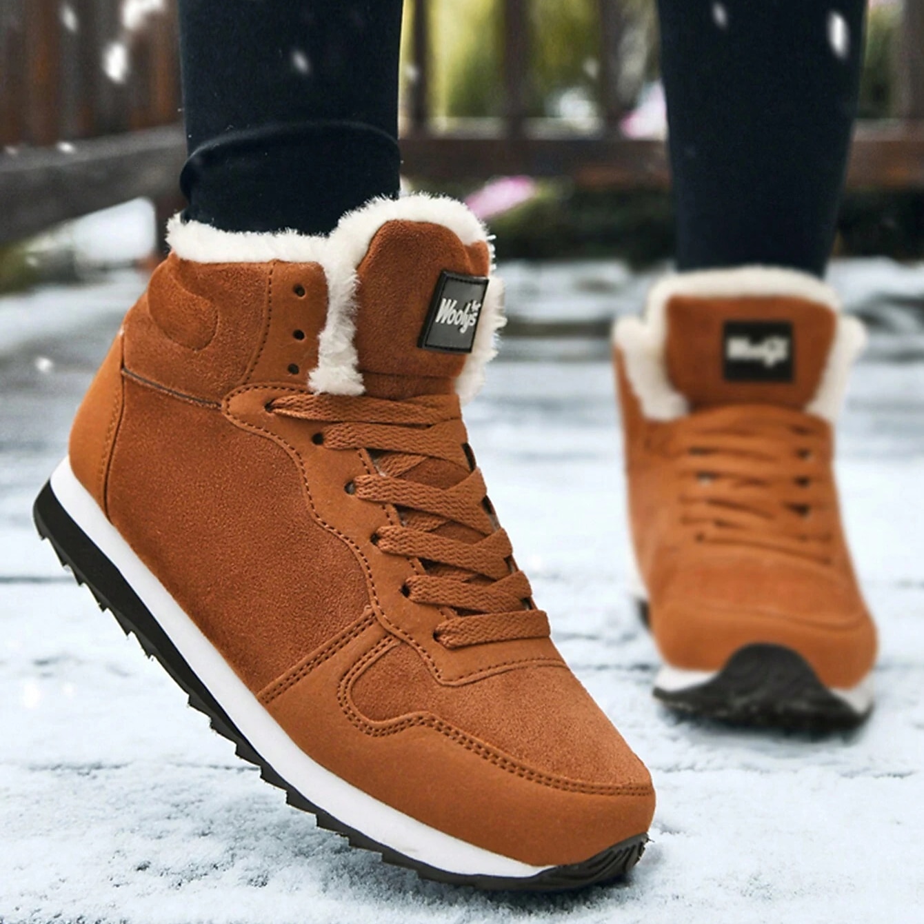 Women's Faux Suede Winter Sneakers with Plush Lining - Casual Warm Lace-Up Shoes for Cold Weather 2025 - $32.99 –P5