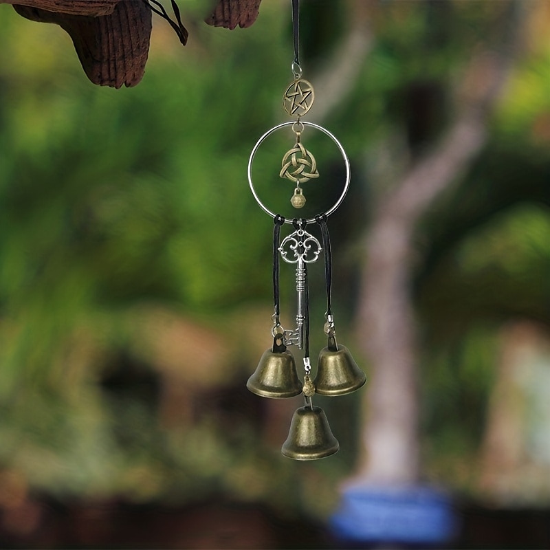 1 peça, sinos de bruxa, presentes de decoração de bruxaria, parede pagã mágica, maçaneta decorativa de porta de casa, runas de bruxas, suprimentos de altar wiccan de 2025 por $13.49 –P7
