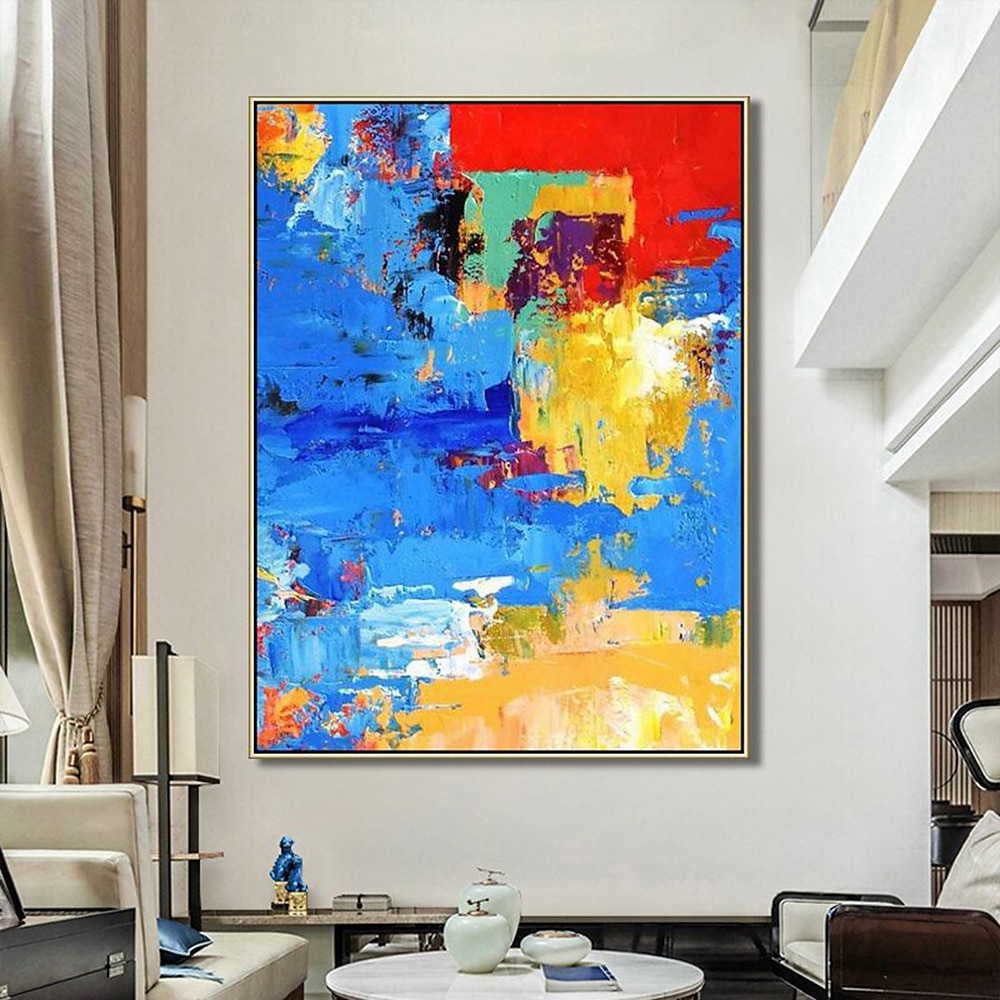 Ölgemälde, 100 % handgemaltes Ölgemälde, handgefertigte Wandkunst, abstraktes Gemälde, Originalgemälde, handgemaltes buntes Leinwandkunst-Wandkunstgemälde, Dekor, gerollte Leinwand, kein Rahmen, 2025 - $69.99 –P4