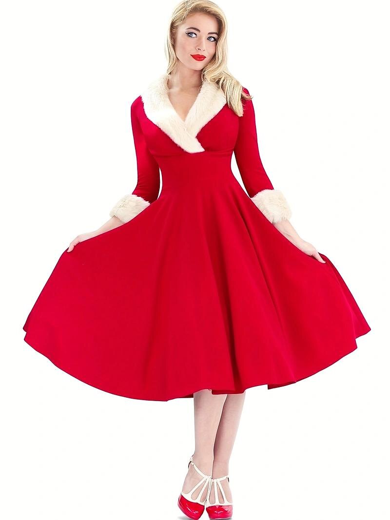 julenissen Mrs.Claus Fancy julekjole Dame Jul Nytt År julaften Jul Voksne Jul Nyttårsaften Kjole 2025 - $40.99 –P6