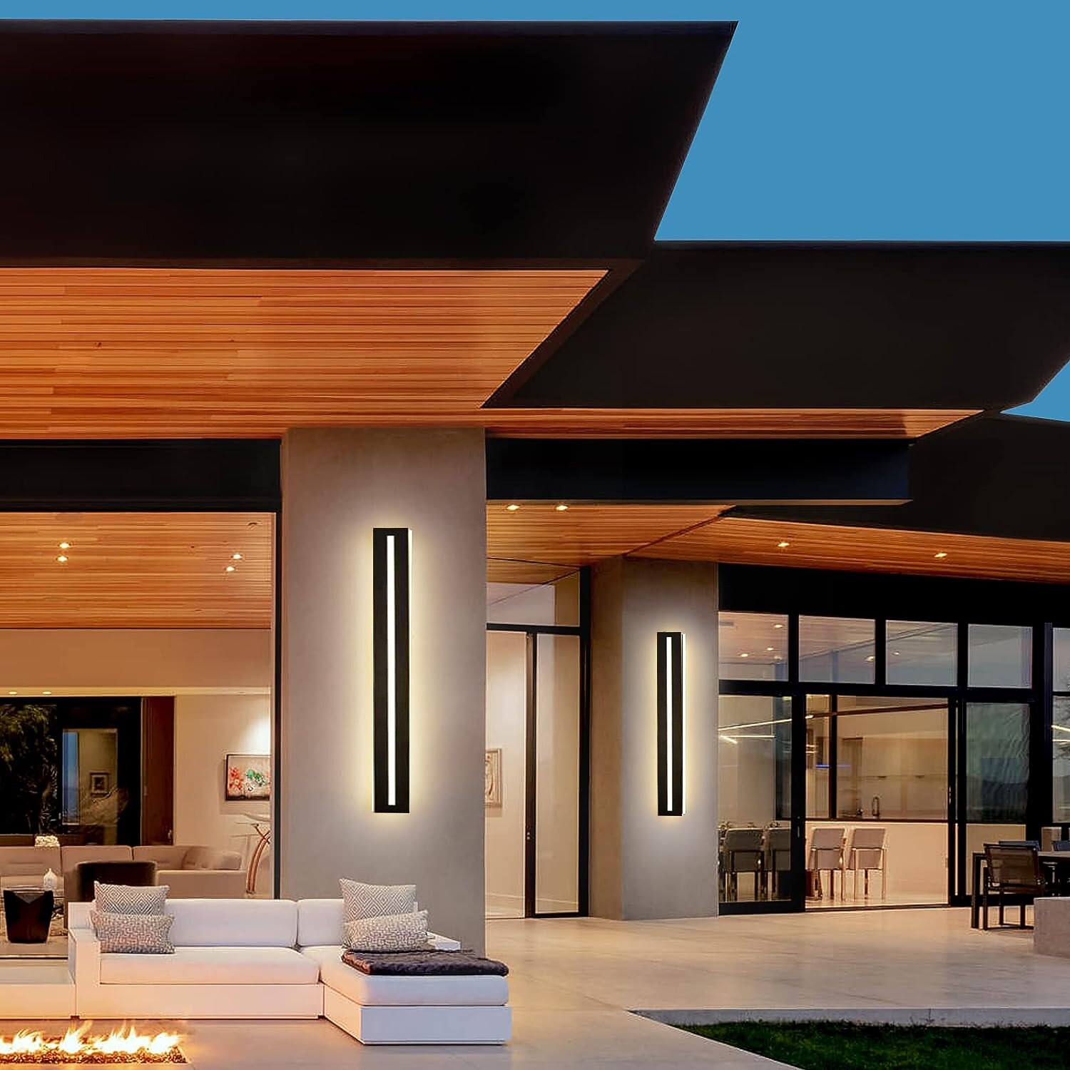 Modern LED Wall Light, Indoor/Outdoor IP65 Waterproof Garden Light40/60/80/100/120cm Black Long Stripe Wall Light, Terrace Corridor Bedroom Living Room Wall Light 110-240V 2026 - $66.99 –P12