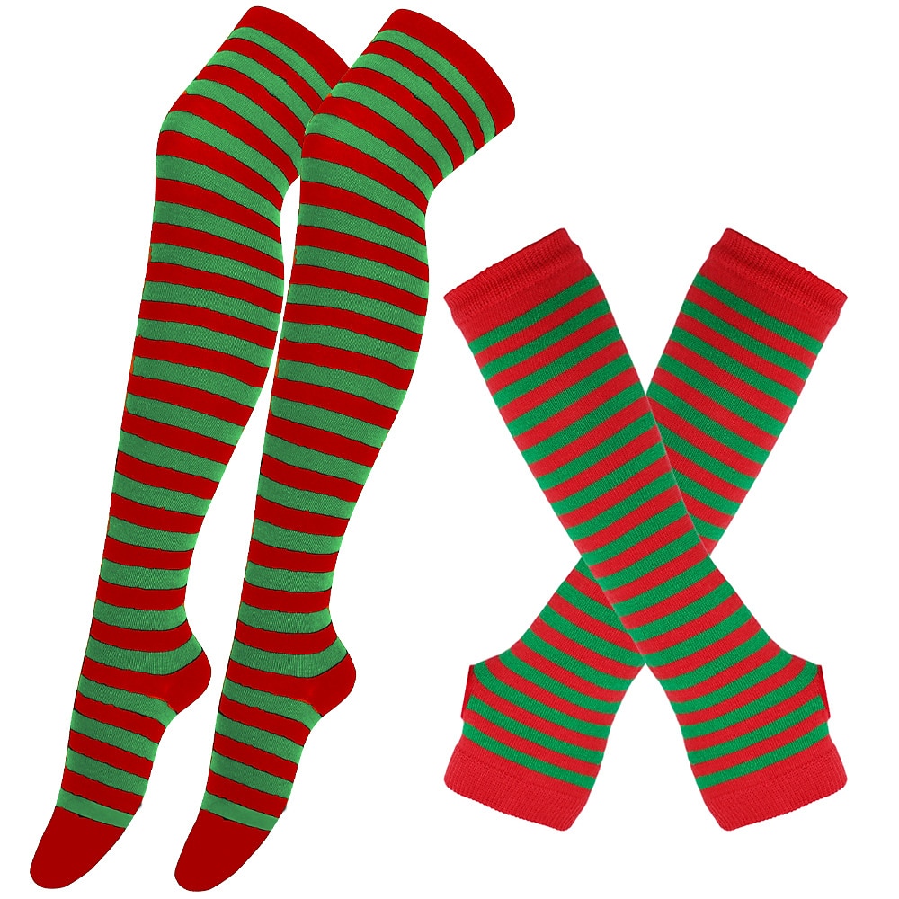 Calcetines hasta rodilla Calcetines de Navidad Mujer Navidad Carnaval Mardi Gras Nochebuena Retro Antiguo Guantes Calcetines 2025 - $15.49 –P23