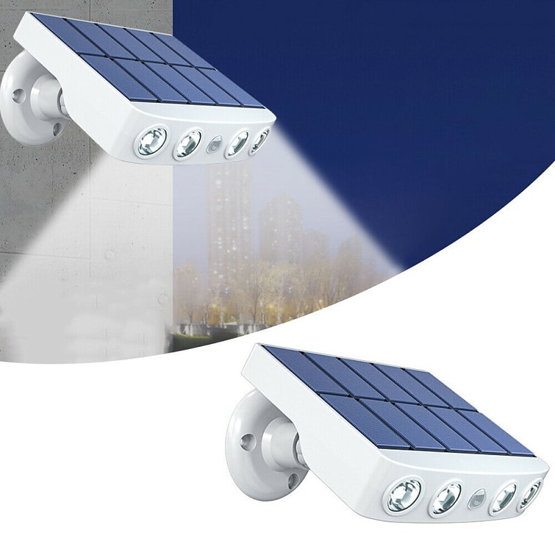 1/2 confezione da 4000 W lampada da parete solare girevole a LED per esterni impermeabile girevole 270 grandangolo pir sensore di movimento del corpo umano con staffa adatta per illuminazione stradale del 2025 a $39.99 –P1