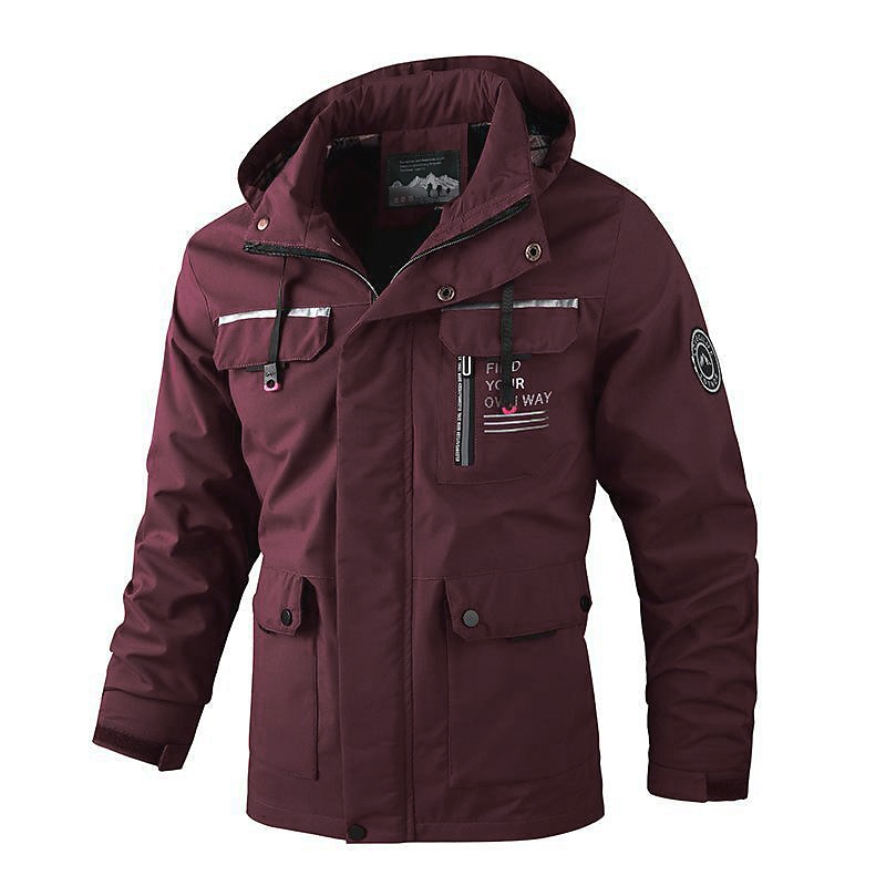 Hombre Abrigo de invierno Chaqueta de Invierno Chaqueta deportiva Impermeable Exterior Acampada y Senderismo Impermeable Cortavientos Cremallera Bolsillo Otoño Invierno Color sólido Moda Ropa de calle 2025 - $64.99 –P11