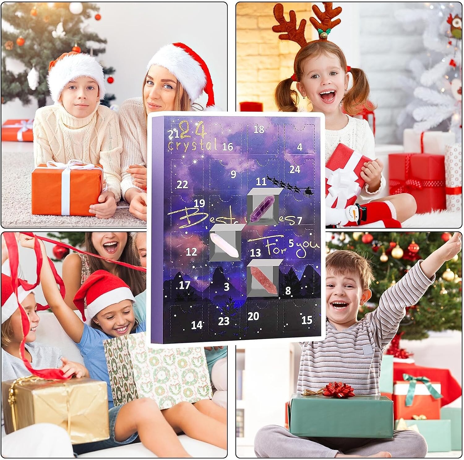 πέτρινο κουτί δώρου Advent calendar, πολύτιμος λίθος ημερολόγιο αντίστροφης μέτρησης 24 ημερών, χριστουγεννιάτικο ημερολόγιο προσέλευσης γυαλισμένα παιχνίδια συλλογής για λάτρεις της γεωλογίας και 2025 - $34.99 –P4