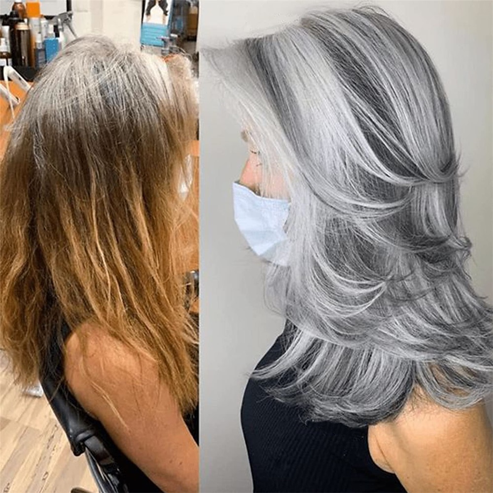 perruques grises longues couches pour femmes perruque ondulée argentée perruques de remplacement de cheveux d'aspect naturel perruque de cheveux synthétiques résistant à la chaleur pour une de 2025 ? $23.99 –P8