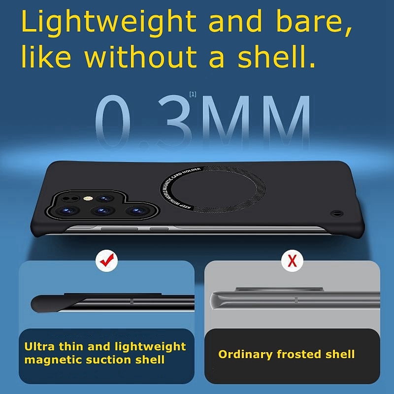 Phone Case For Samsung Galaxy S24 S23 Ultra Plus S22 S21 S20 Plus Ultra S10 S9 Plus Back Cover With Magsafe Support Wireless Charging Matte Frosted Shockproof Solid Color Retro PC 2025 - $12.99 –P11
