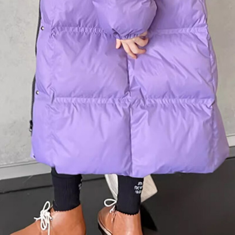 Kids Girls' Down Coat Kids Puffer Jacket Active Pocket School Coat Outerwear 4-13 Years Winter Black Purple 2025 - $48.99 –P14