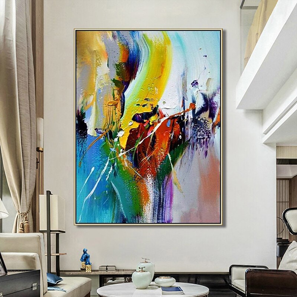Ölgemälde, 100 % handgemaltes Ölgemälde, handgefertigte Wandkunst, abstraktes Gemälde, Originalgemälde, handgemaltes buntes Leinwandkunst-Wandkunstgemälde, Dekor, gerollte Leinwand, kein Rahmen, 2025 - $69.99 –P3